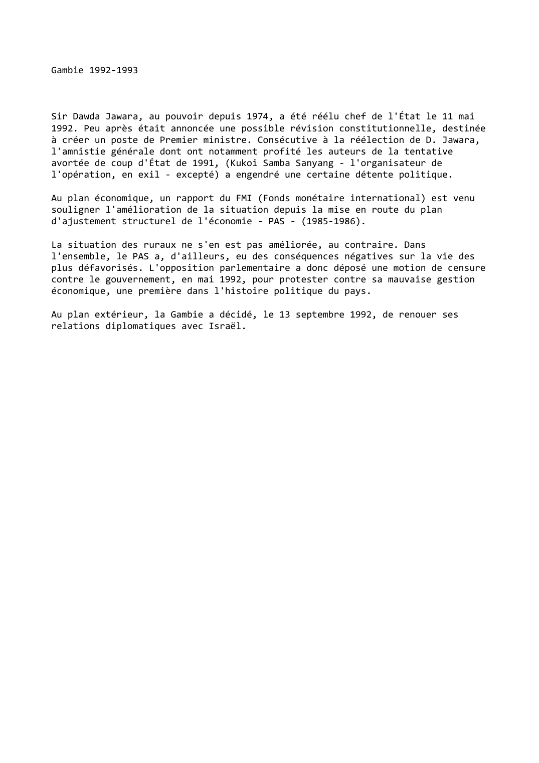 Prévisualisation du document Gambie (1992-1993)