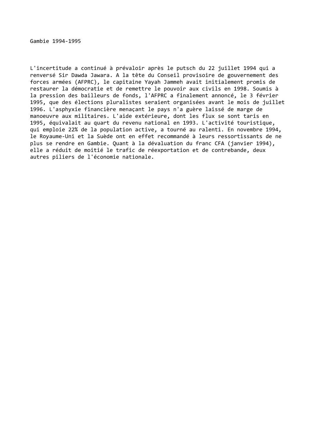 Prévisualisation du document Gambie (1994-1995)