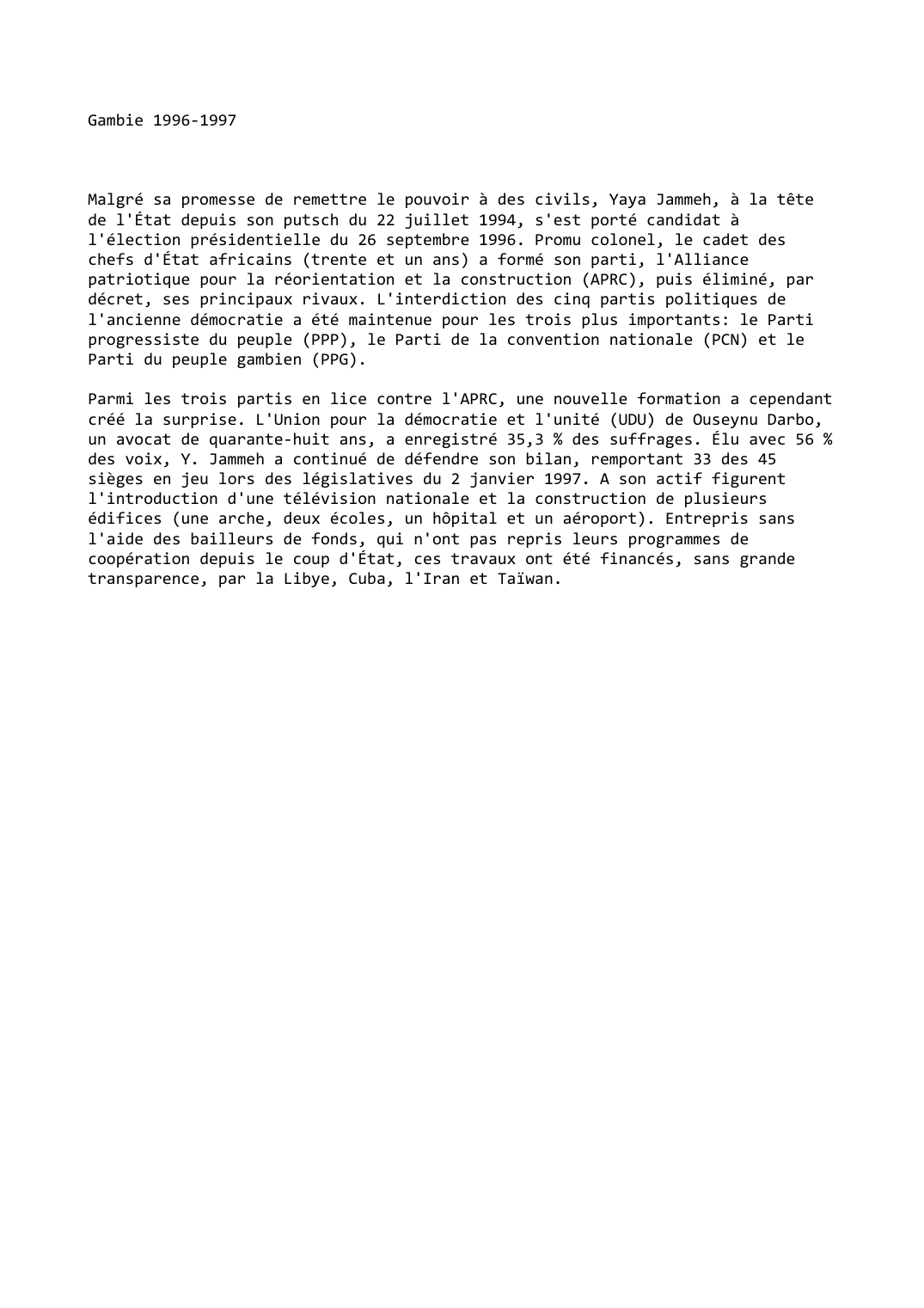 Prévisualisation du document Gambie (1996-1997)