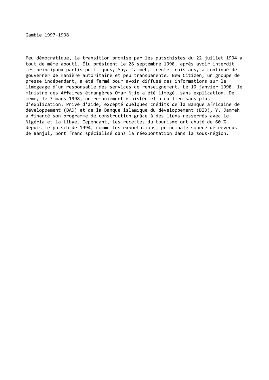 Prévisualisation du document Gambie (1997-1998)