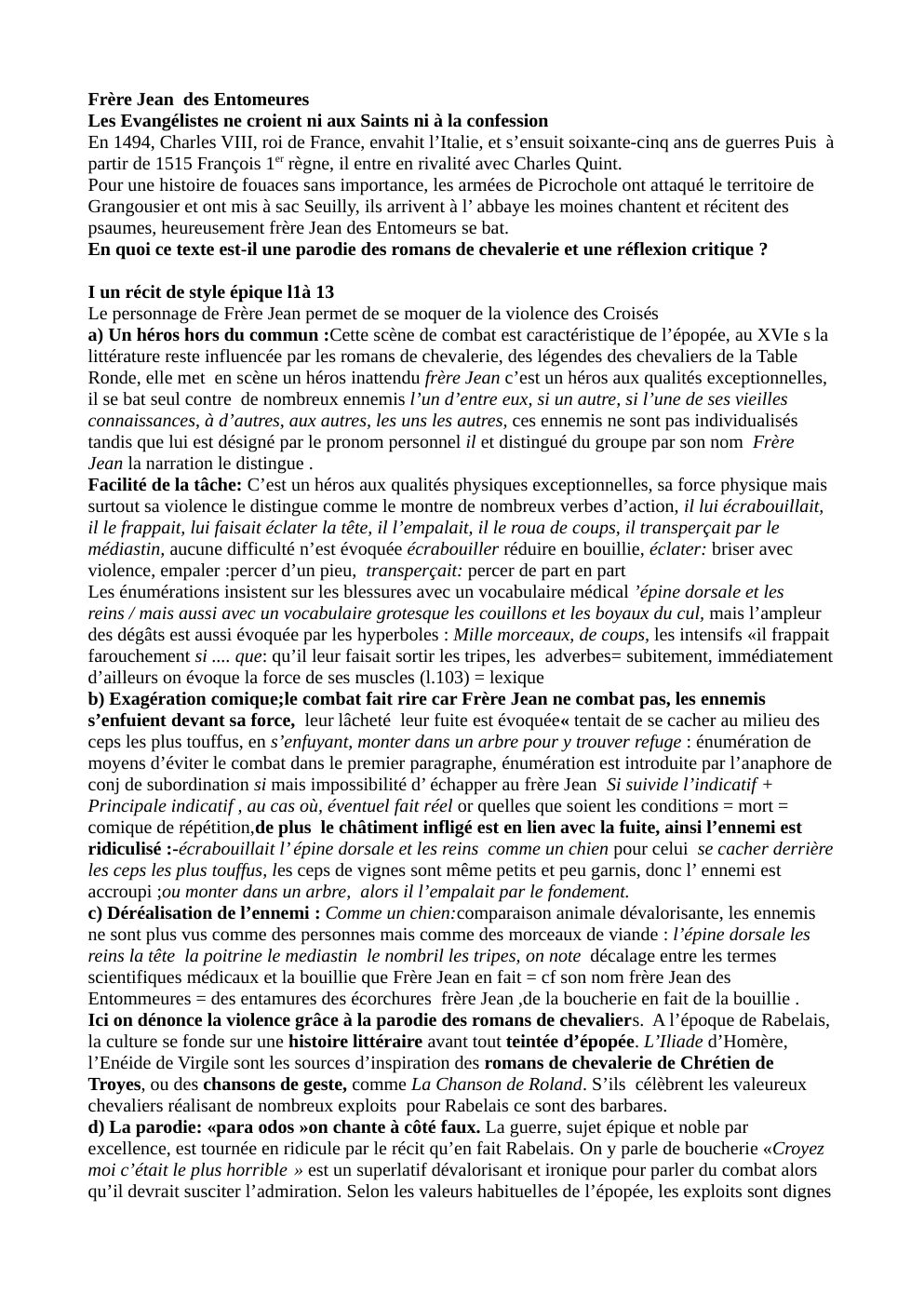 Prévisualisation du document Gargantua analyse linéaire Frère Jean des Entomeures
