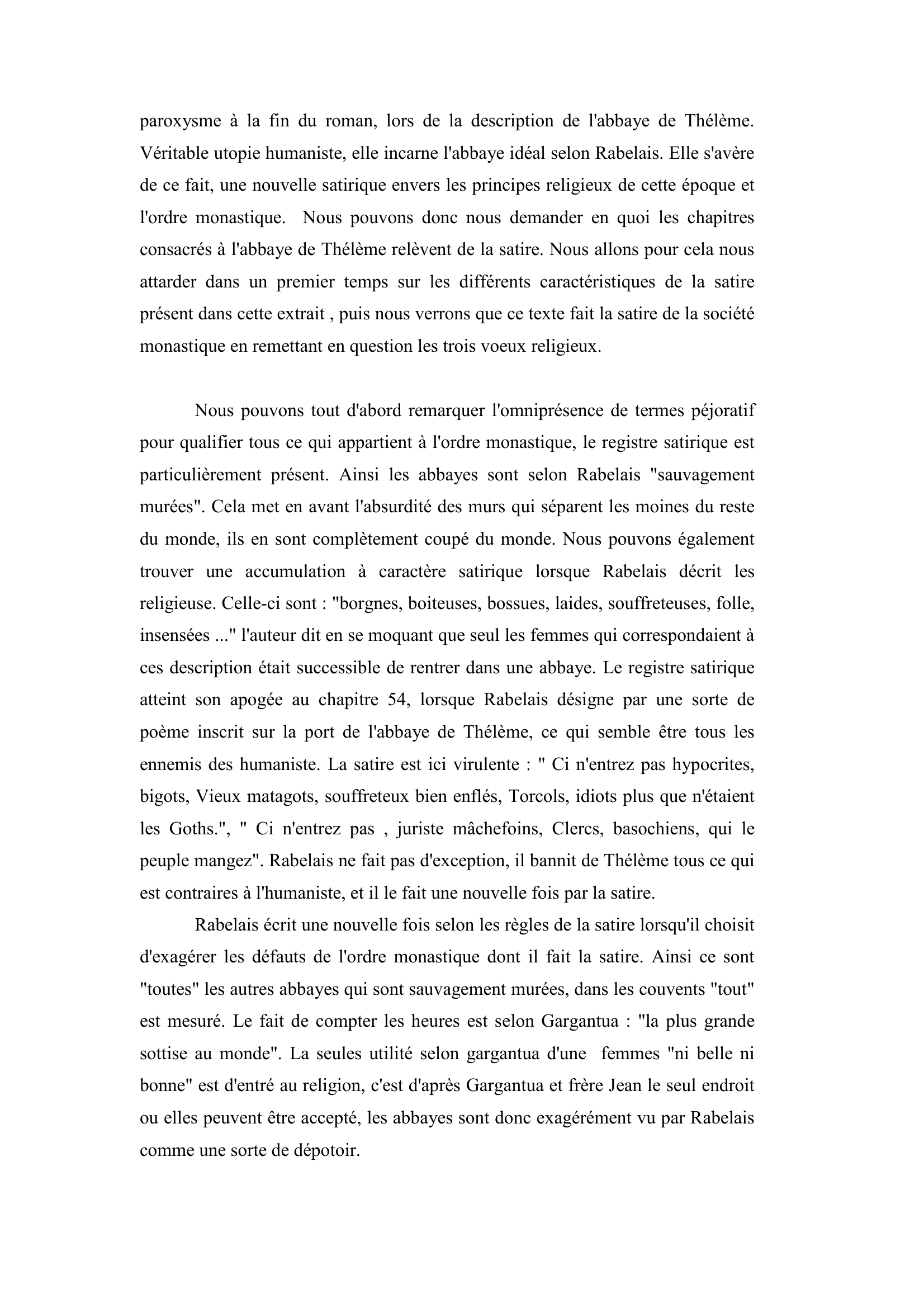 Prévisualisation du document Gargantua et la satire de Thélème