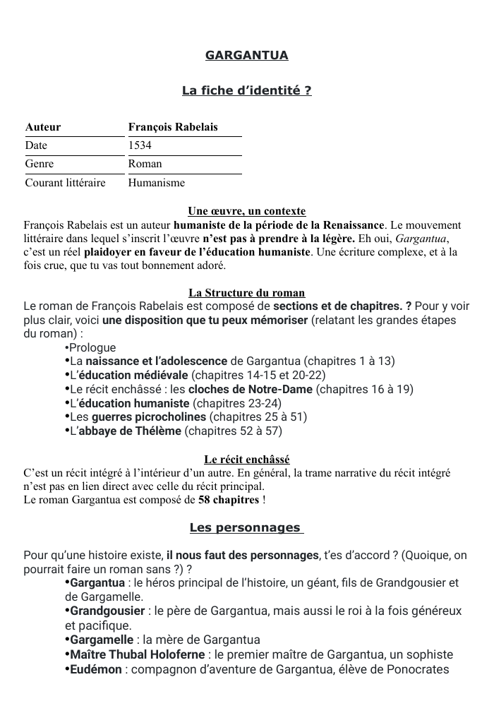 Prévisualisation du document gargantua résumé