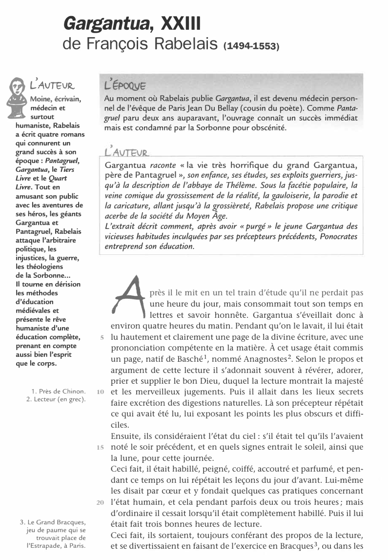 Prévisualisation du document Gargantua, XXIII de François Rabelais (1494-1553) - Analyse de texte