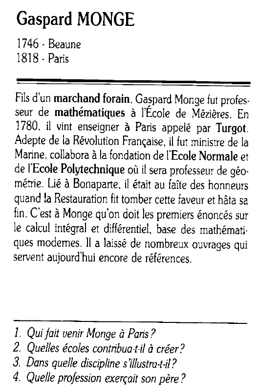 Prévisualisation du document Gaspard MONGE