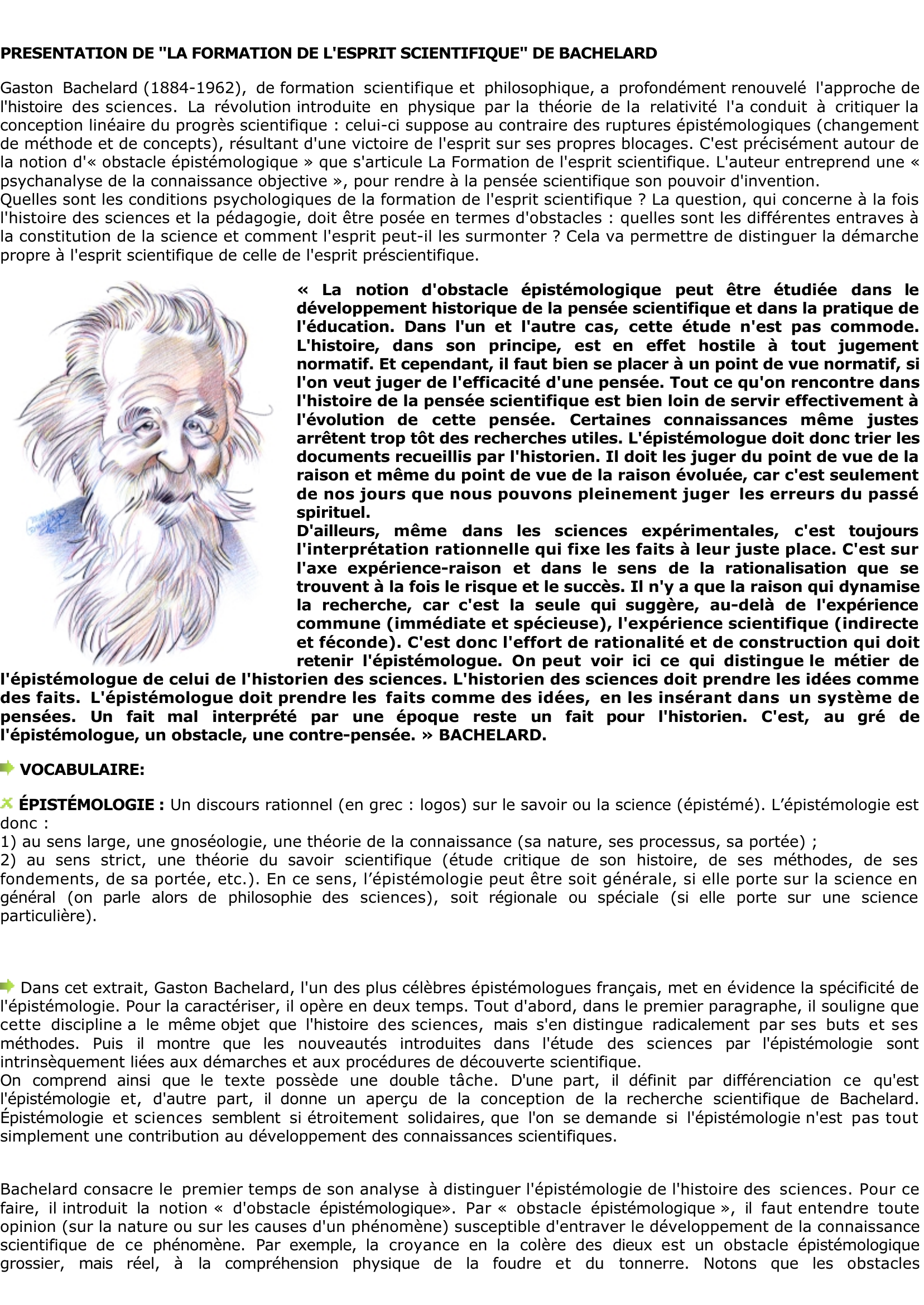 Prévisualisation du document Gaston Bachelard: La notion d'obstacle épistémologique dans les sciences