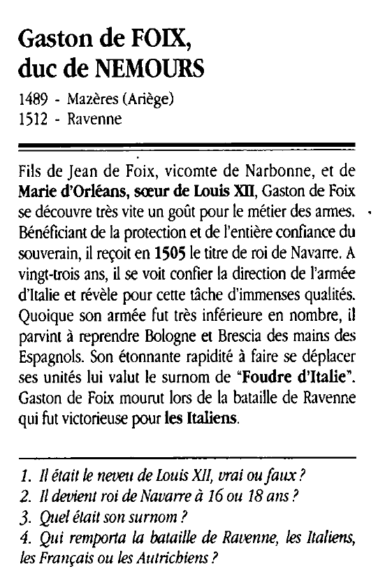 Prévisualisation du document Gaston de FOIX, duc de NEMOURS
