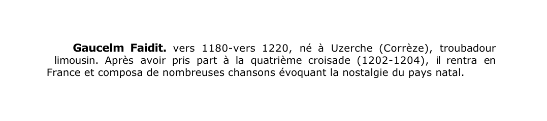 Prévisualisation du document Gaucelm Faidit.
