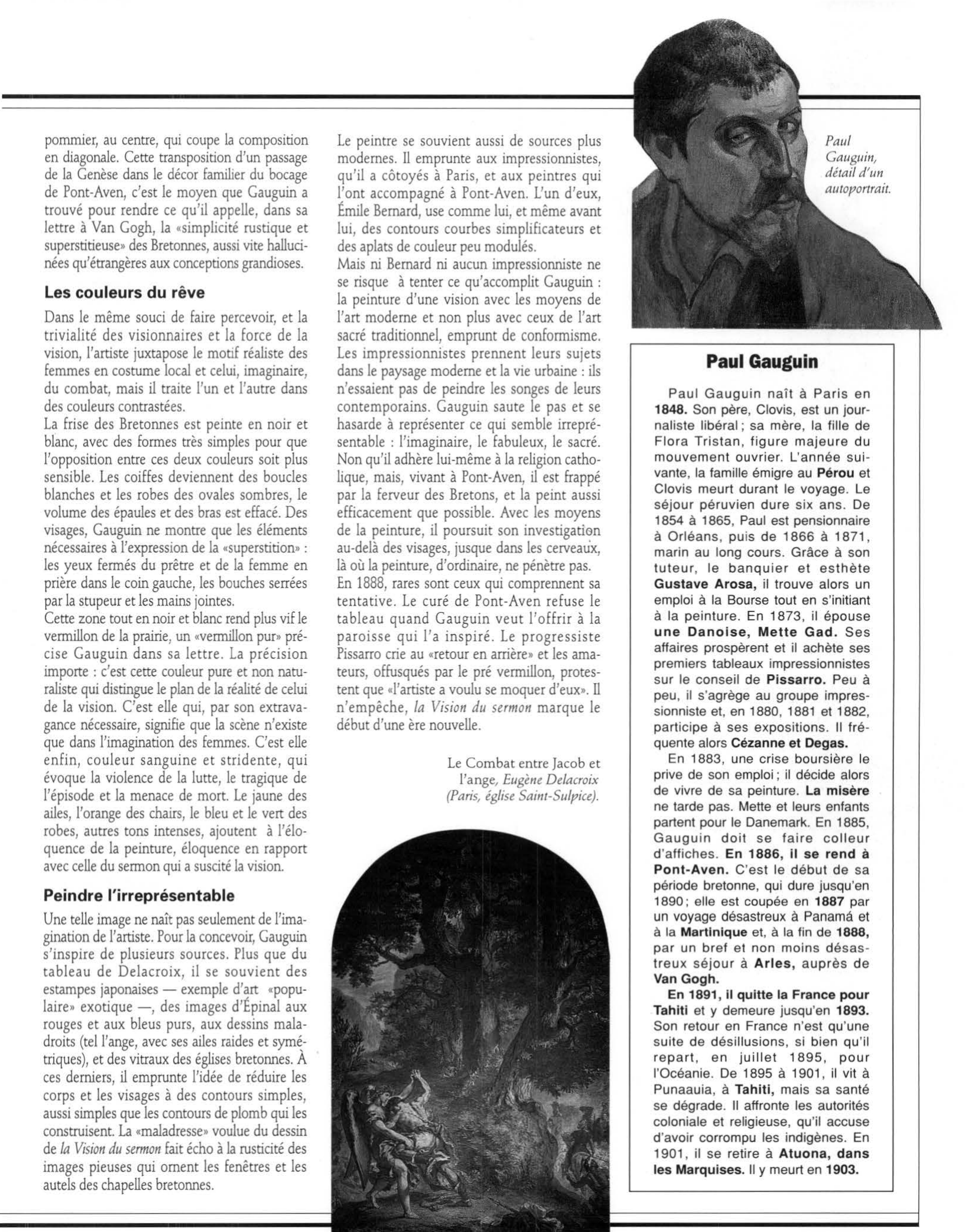 Prévisualisation du document Gauguin : LA VISION APRES LE SERMON