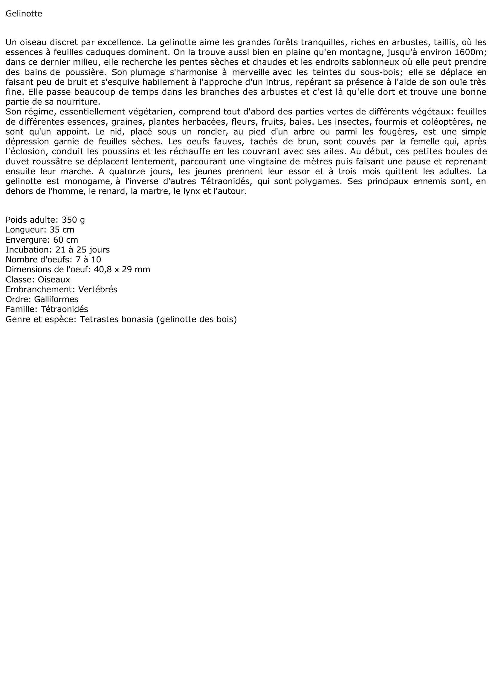 Prévisualisation du document Gelinotte