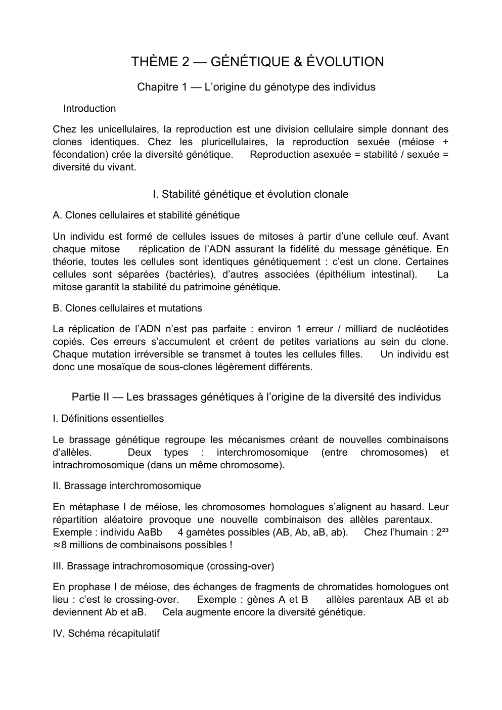 Prévisualisation du document génétique et évolution