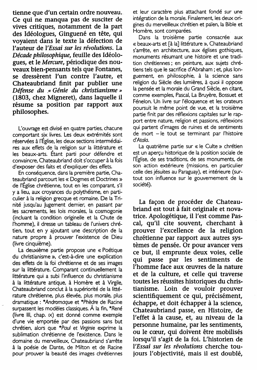 Prévisualisation du document GÉNIE DU CHRISTIANISME ou Beautés de la religion chrétienne de François-René, vicomte de Chateaubriand