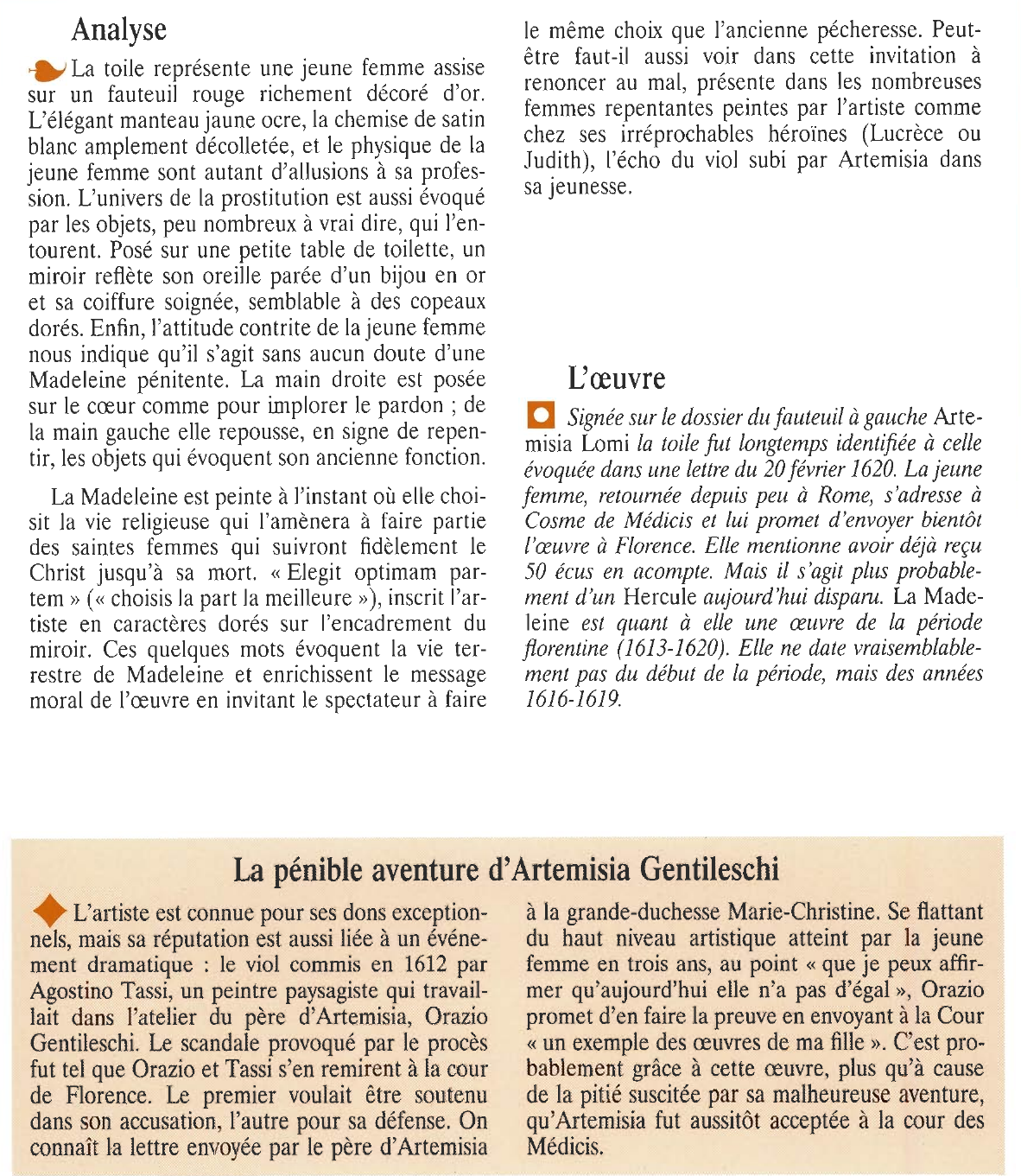 Prévisualisation du document GENTILESCHI (Artemisia Lomi) : MADELEINE PÉNITENTE