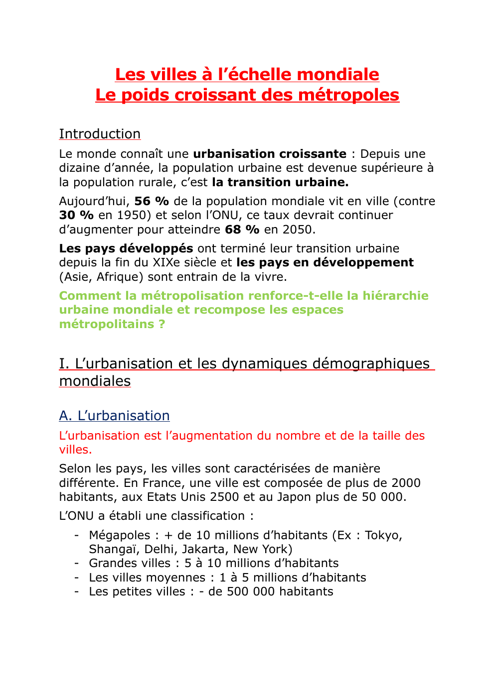 Prévisualisation du document Geo mondialisation métropolisation