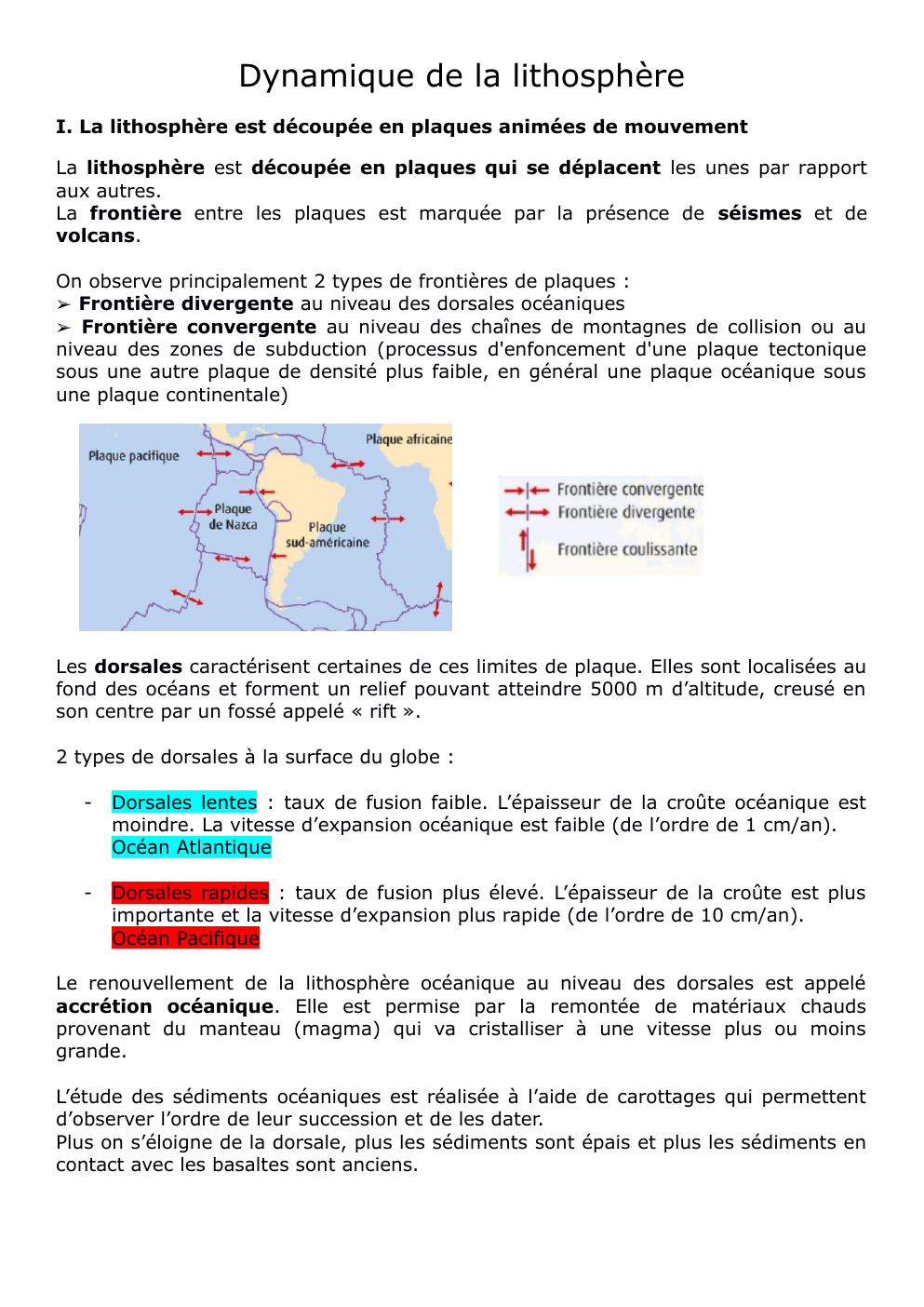 Prévisualisation du document Géologie: Dynamique de la lithosphère