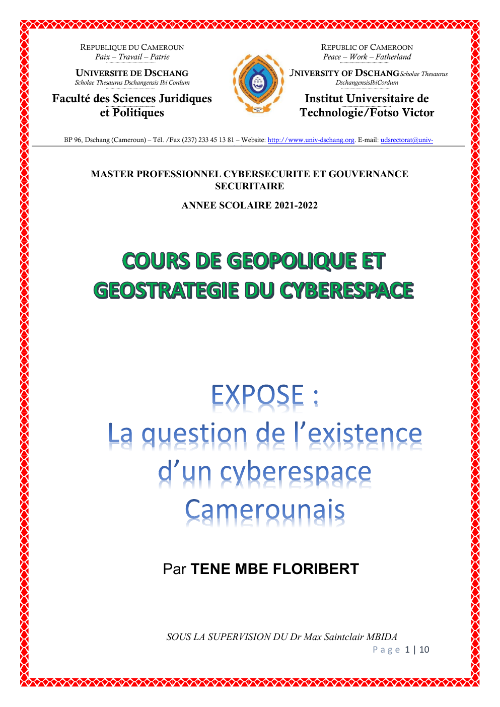 Prévisualisation du document Geopolitique du cyberespace