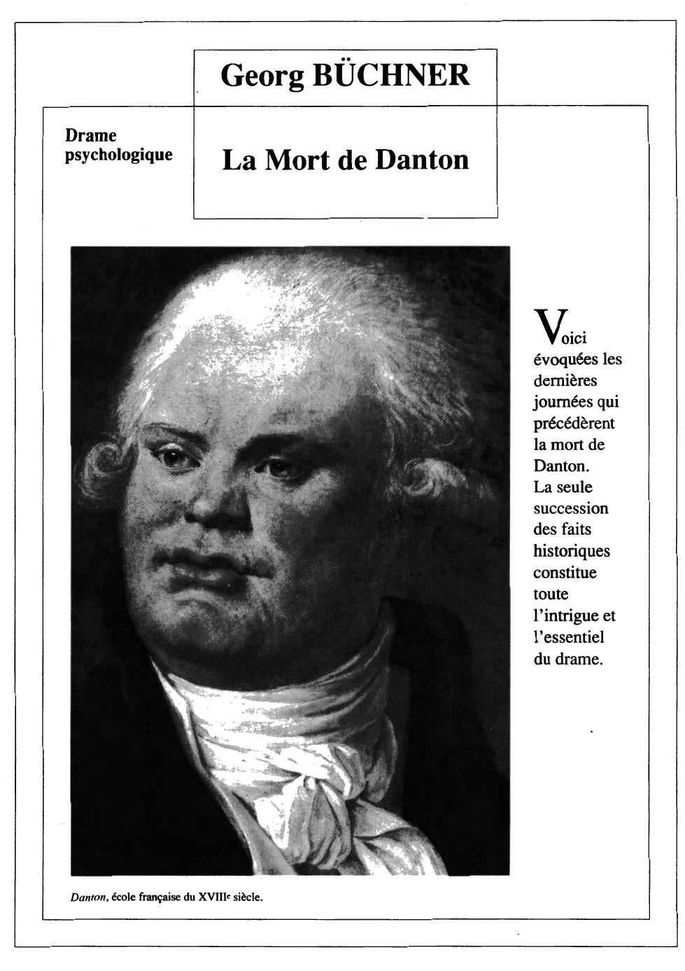 Prévisualisation du document Georg BÜCHNER: La mort de Danton (Résumé & Analyse)