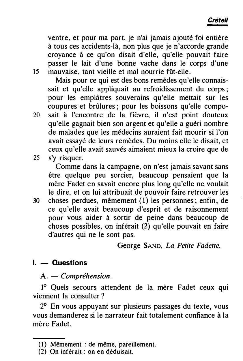 Prévisualisation du document George SAND, La Petite Fadette