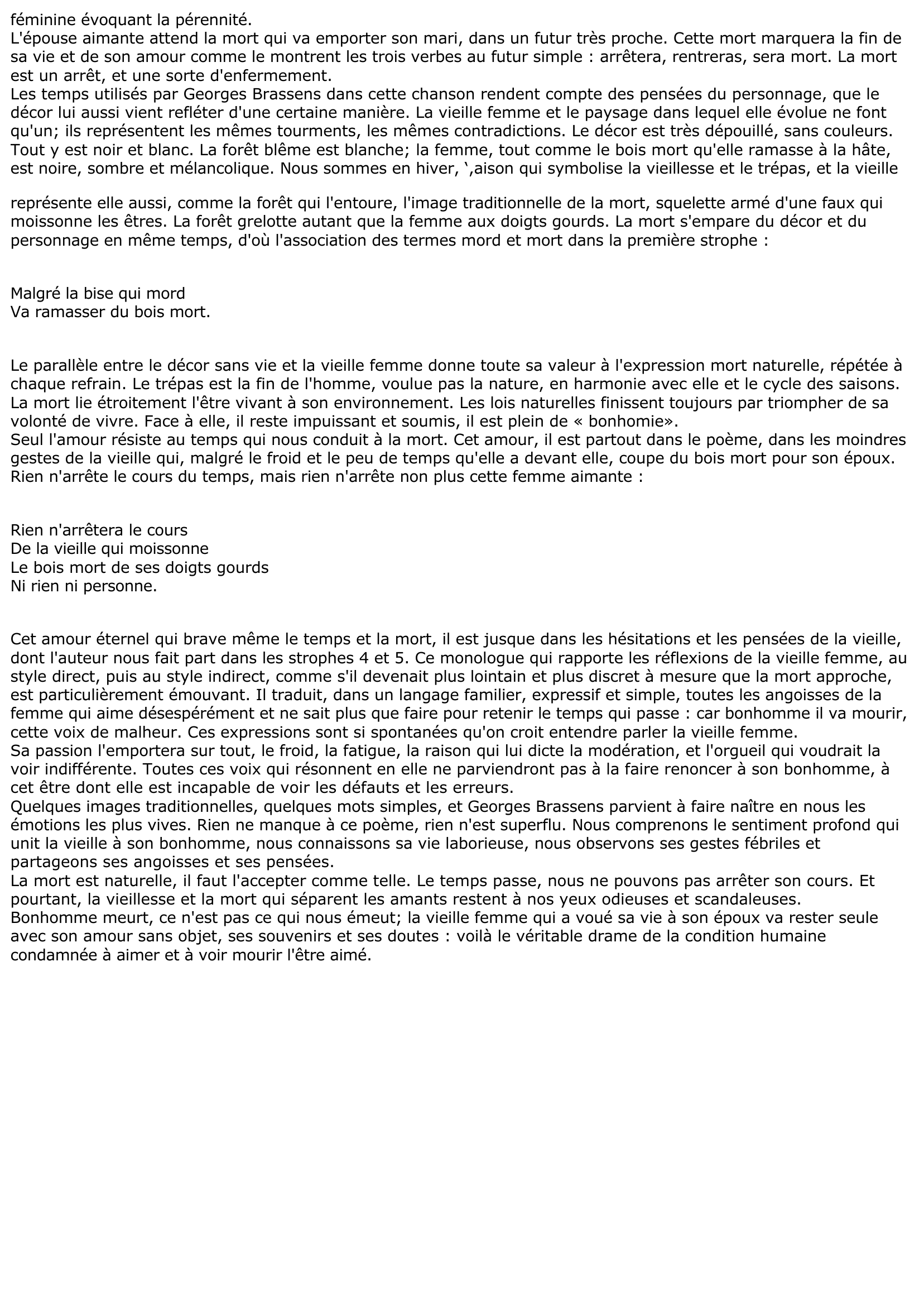 Prévisualisation du document Georges BRASSENS: BONHOMME - Commentaire composé