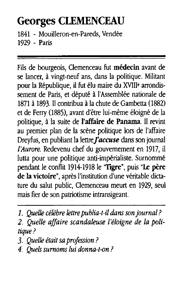 Prévisualisation du document Georges CLEMENCEAU