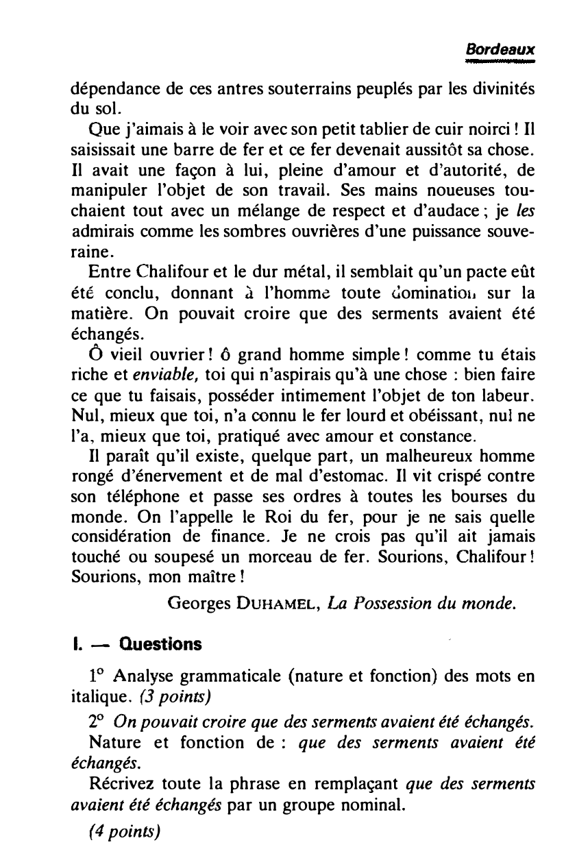 Prévisualisation du document Georges DUHAMEL, La Possession du monde