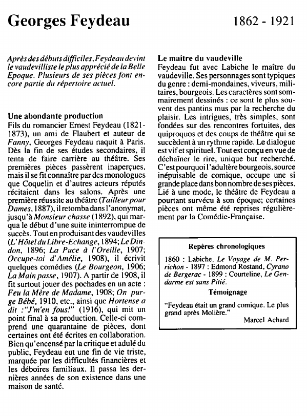 Prévisualisation du document Georges Feydeau.