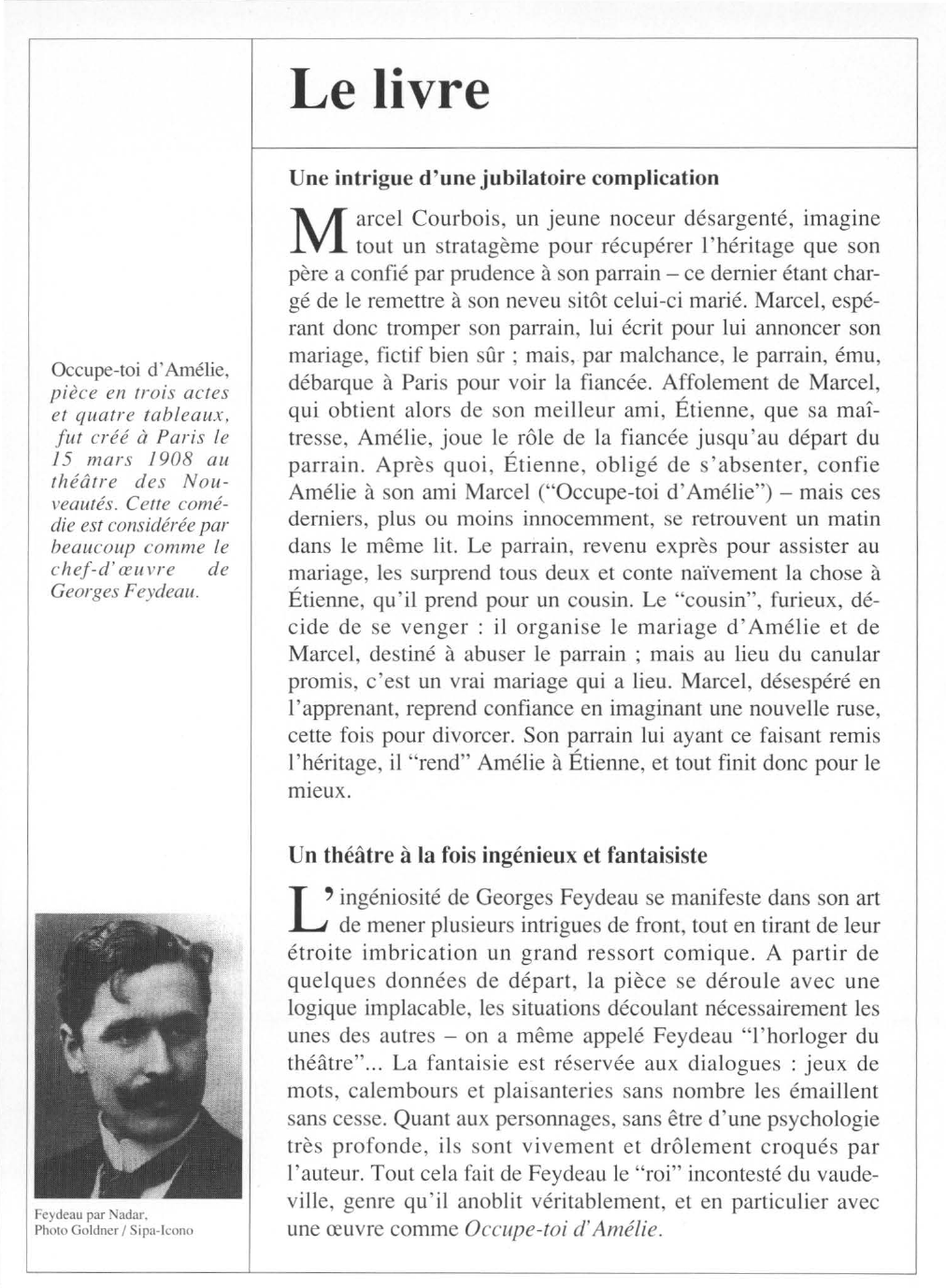 Prévisualisation du document Georges FEYDEAU : Occupe-toi d'Amélie