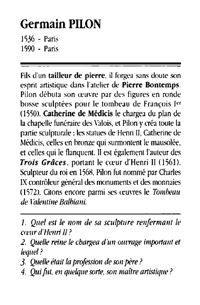 Prévisualisation du document Germain PILON1536 - Paris1590 - ParisFils d'un tailleur de pierre.