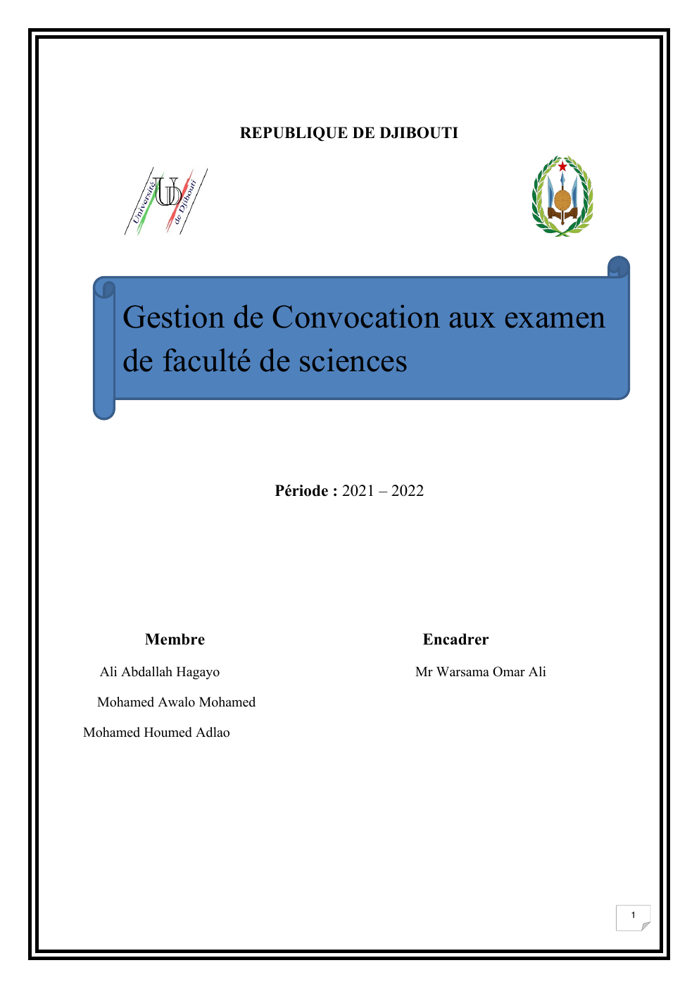 Prévisualisation du document Gestion de Convocation aux examen de faculté de sciences