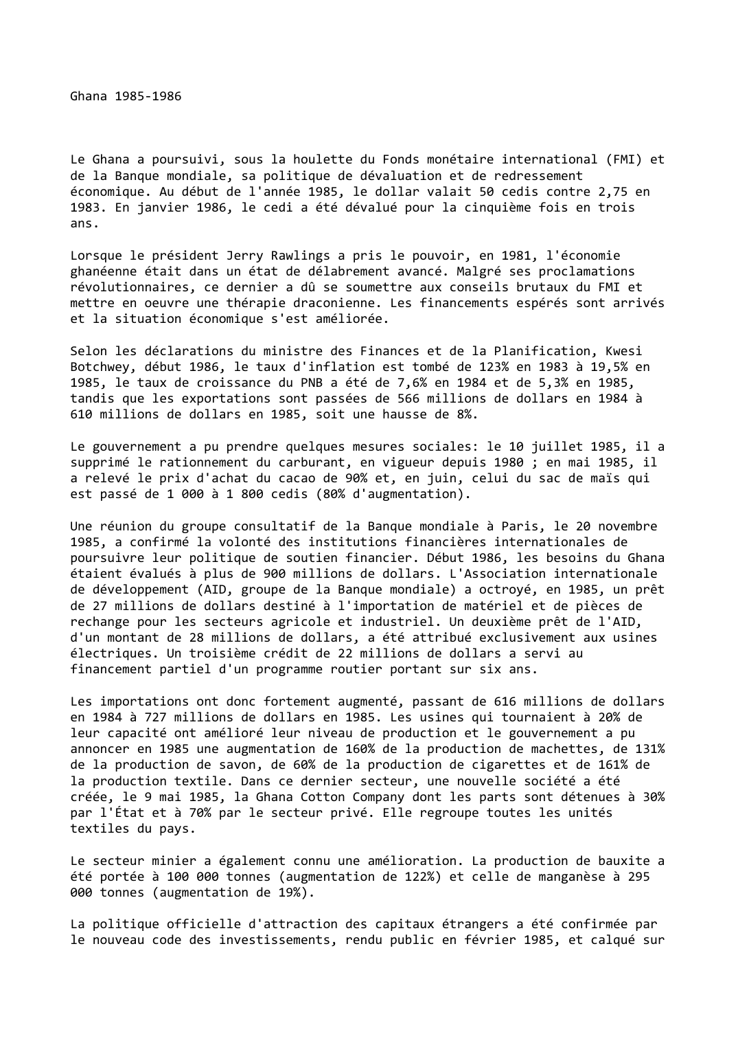 Prévisualisation du document Ghana (1985-1986)