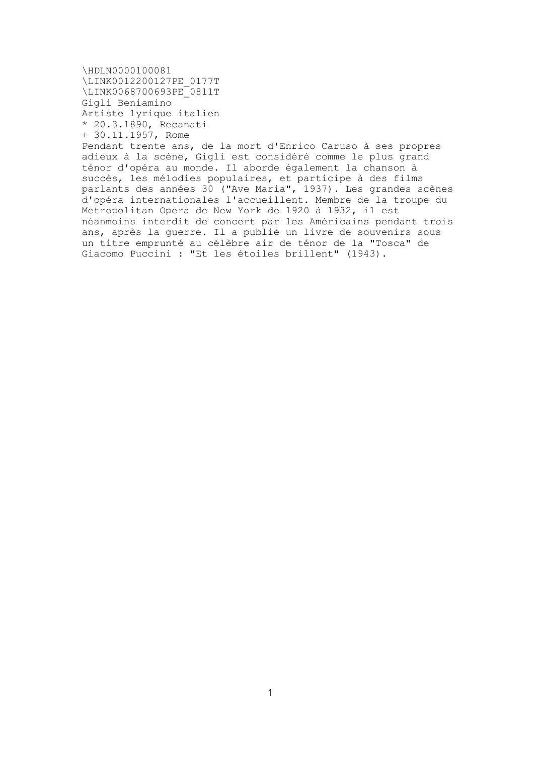 Prévisualisation du document Gigli Beniamino