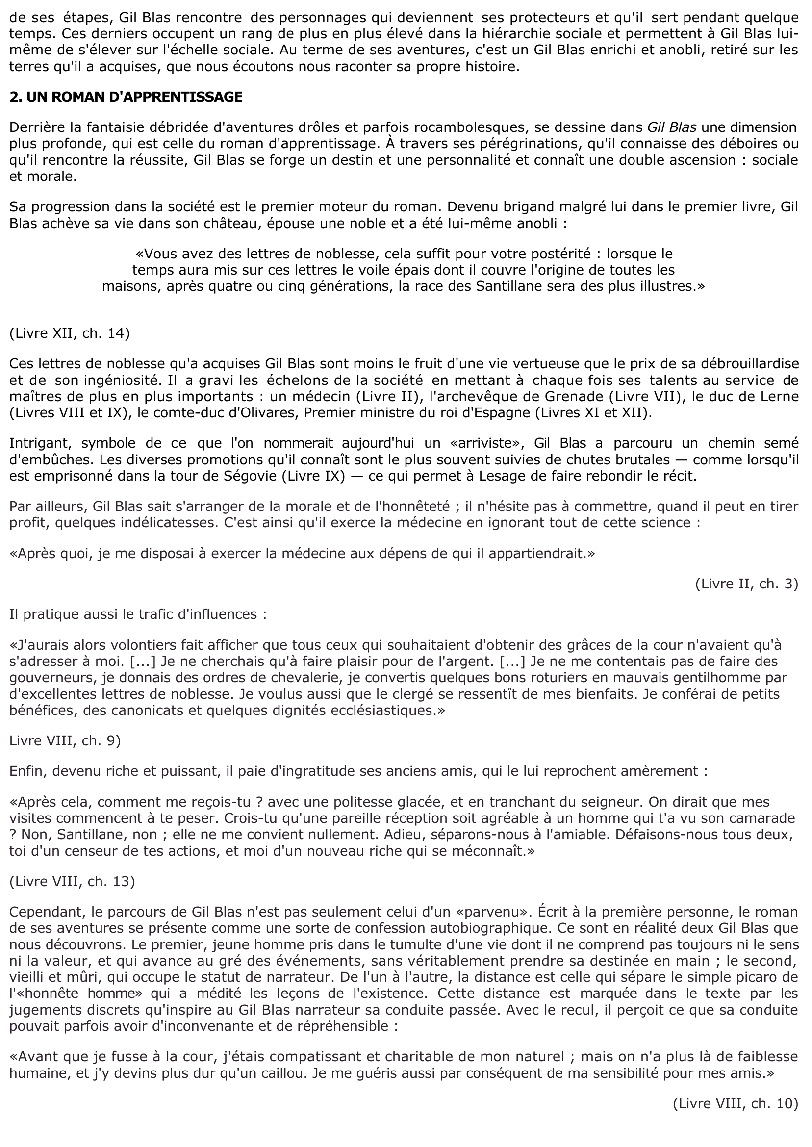 Prévisualisation du document GIL BLAS DE SANTILLANE (Histoire de)