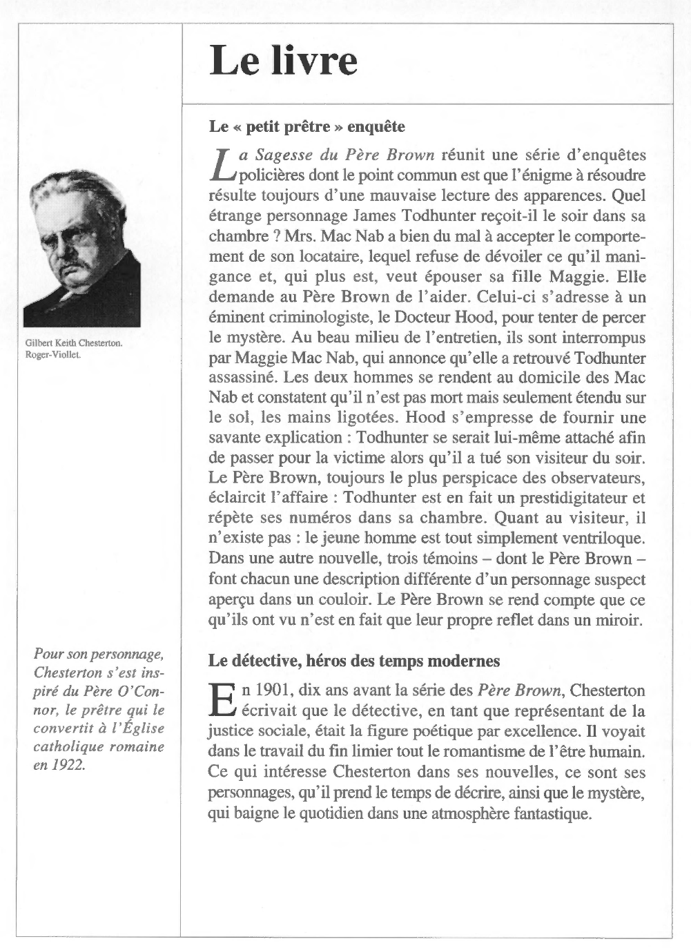 Prévisualisation du document Gilbert Keith CHESTERTON : La Sagesse du Père Brown