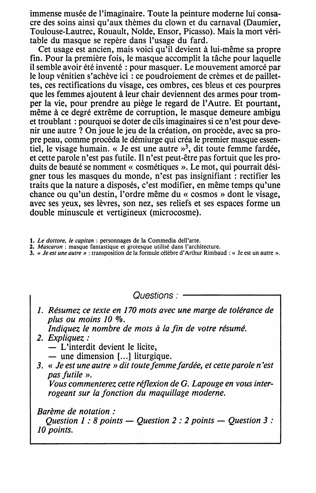 Prévisualisation du document Gilles LAPOUGE, Encyclopoedia Universatis, Volume X : Le masque et la transgression