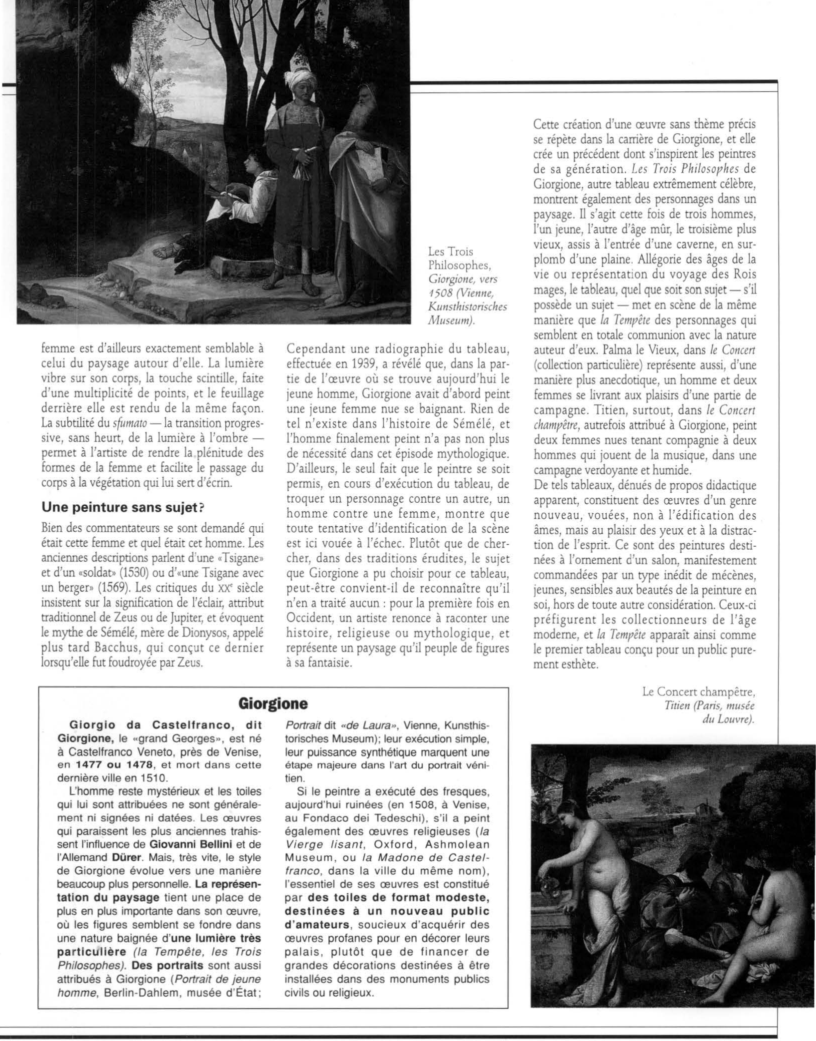 Prévisualisation du document Giorgione: LA TEMPÊTE