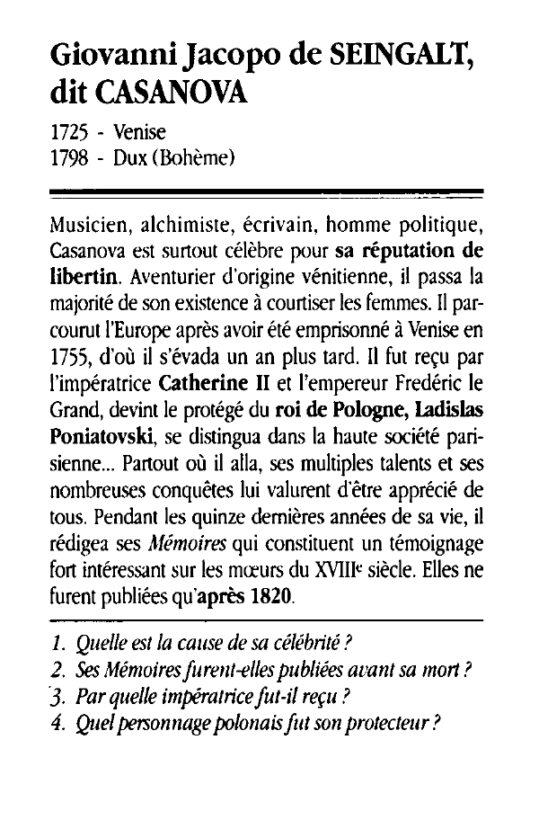 Prévisualisation du document Giovanni Jacopo de SEINGALT, dit CASANOVA