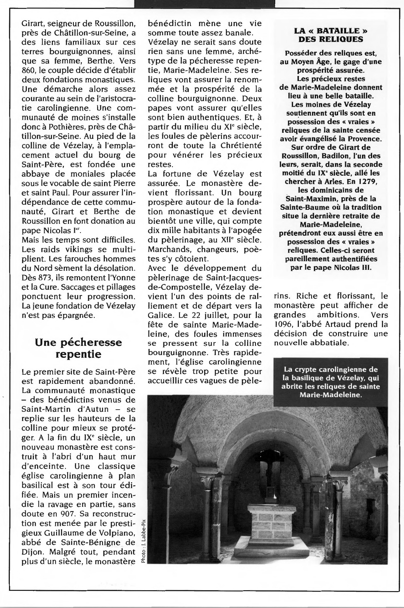Prévisualisation du document Girart de Roussillon fonde  le monastère de Vézelay