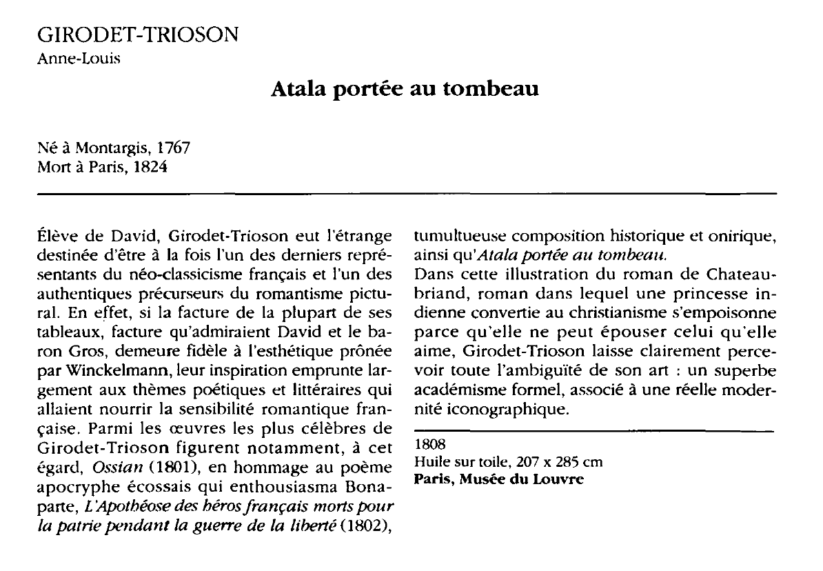 Prévisualisation du document GIRODET-TRIOSON Anne-Louis : Atala portée au tombeau