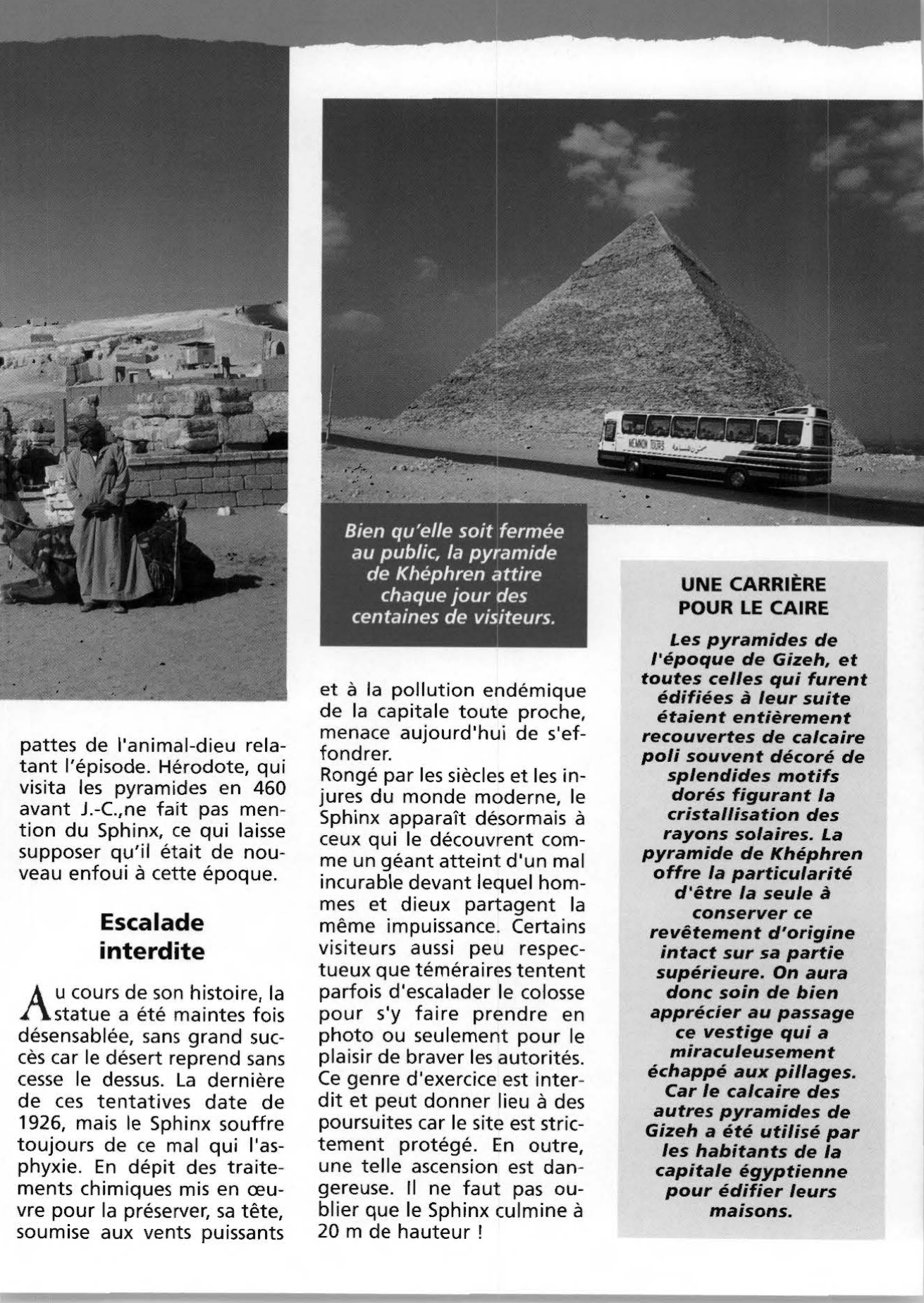 Prévisualisation du document Gizeh : le Sphinx et la pyramide de Khéphren
