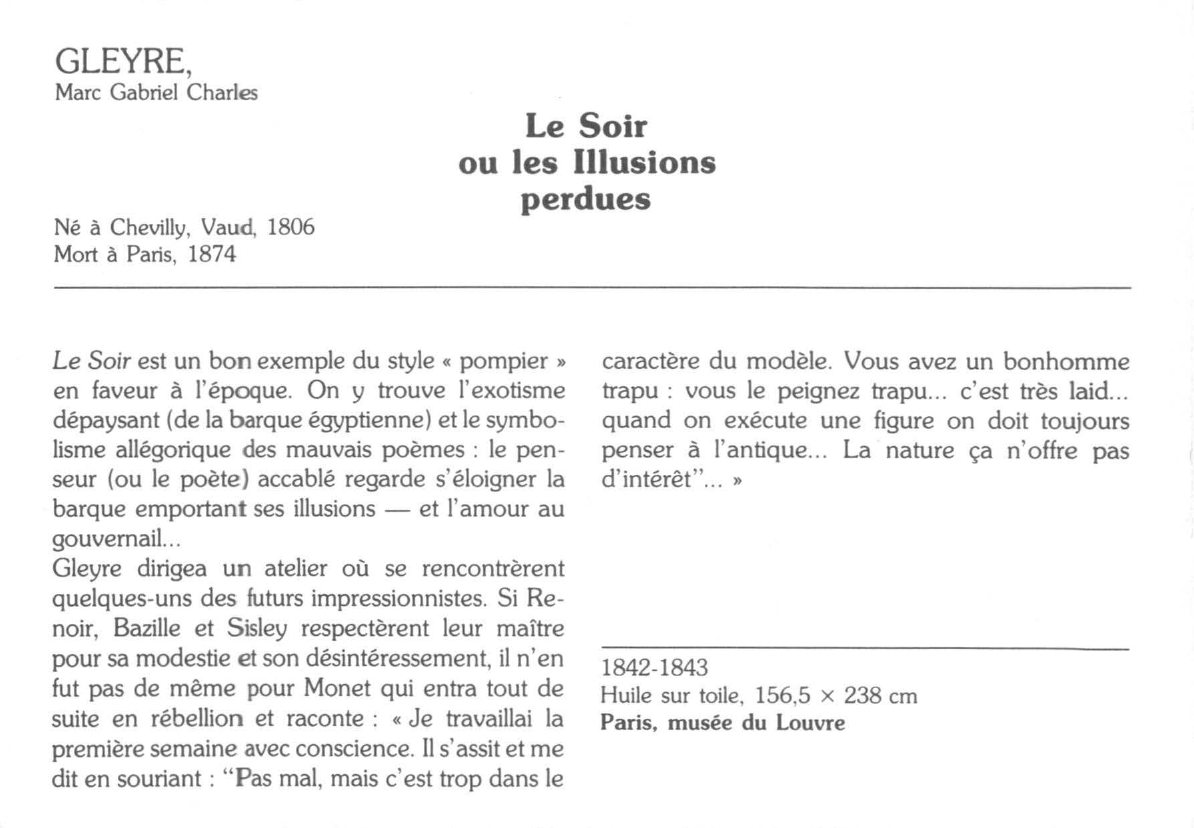 Prévisualisation du document GLEYRE, Marc Gabriel Charles : Le Soir ou les Illusions perdues