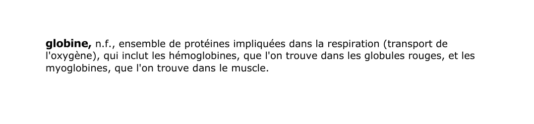 Prévisualisation du document globine, n.