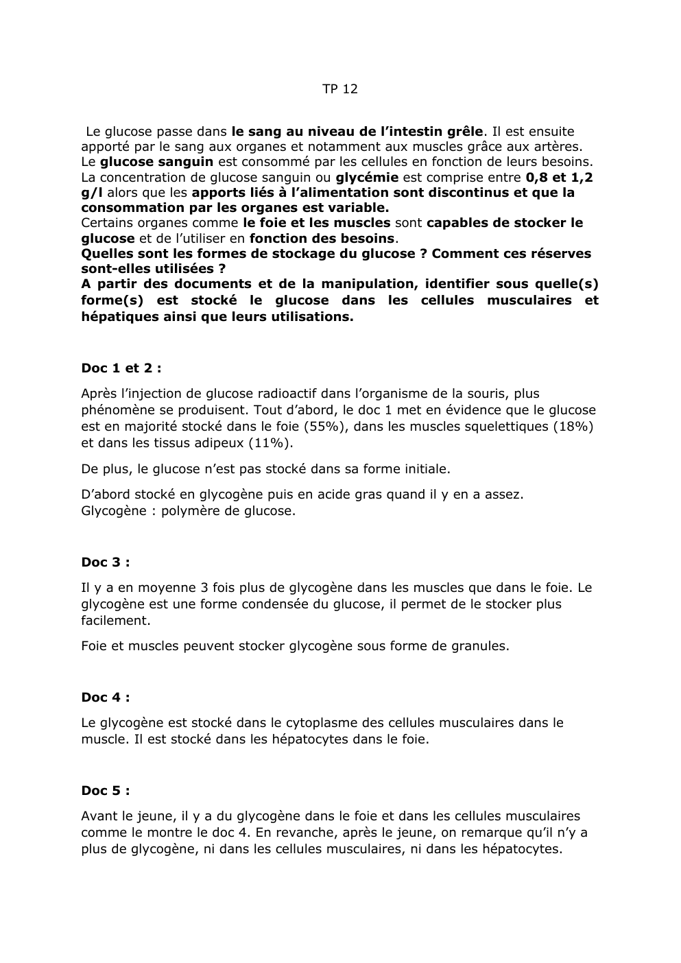 Prévisualisation du document Glycogénogénèse et glycogénolyse