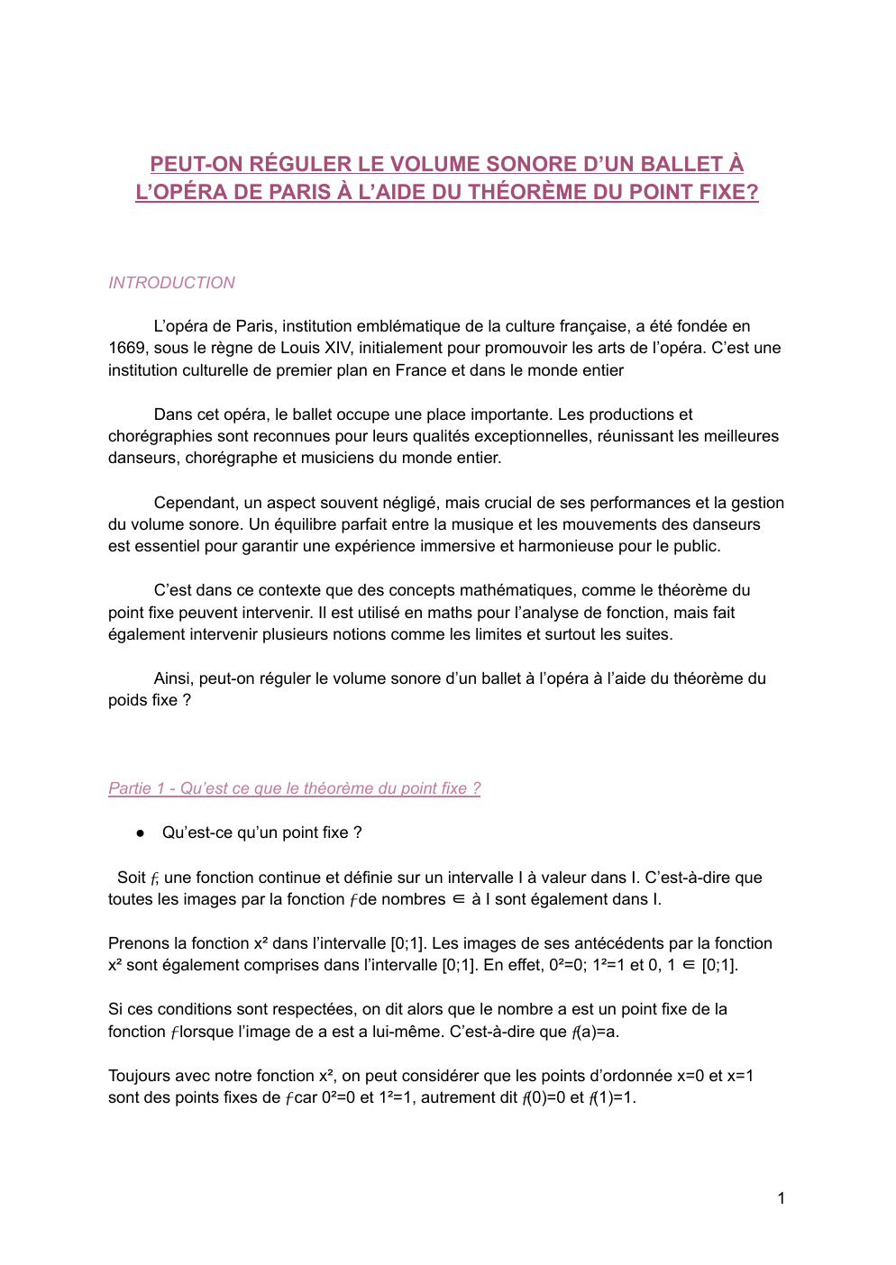 Prévisualisation du document GO: PEUT-ON RÉGULER LE VOLUME SONORE D’UN BALLET À L’OPÉRA DE PARIS À L’AIDE DU THÉORÈME DU POINT FIXE ?