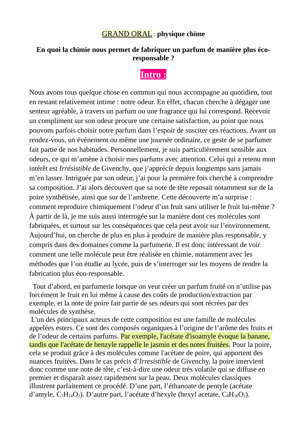 Prévisualisation du document GO PHYSIQUE CHIMIE: En quoi la chimie nous permet de fabriquer un parfum de manière plus écoresponsable ?