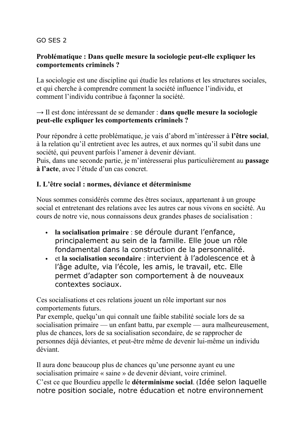 Prévisualisation du document GO SES 2  Problématique : Dans quelle mesure la sociologie peut-elle expliquer les comportements criminels ?