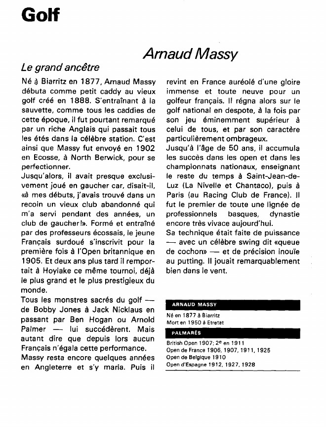 Prévisualisation du document Golf:Arnaud Massy (sports).