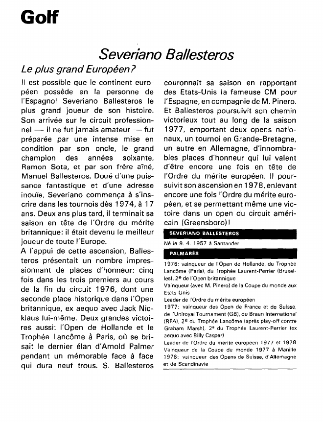 Prévisualisation du document Golf:Severiano Ballesteros (sports).