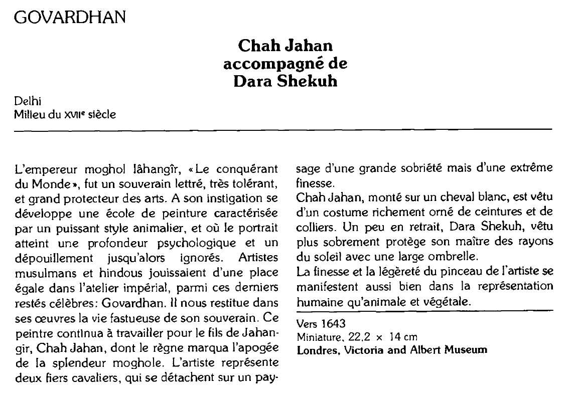 Prévisualisation du document GOVARDHAN : Chah Jahan accompagné de Dara Shekuh