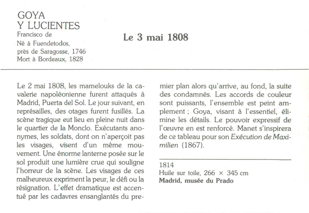 Prévisualisation du document GOYA Y LUCIENTES Francisco de : Le 3 mai 1808