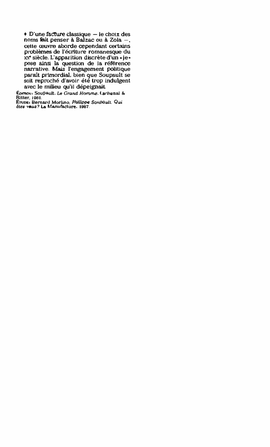 Prévisualisation du document GRAND HOMME (Le) de PHILIPPE Soupault (résumé & analyse)